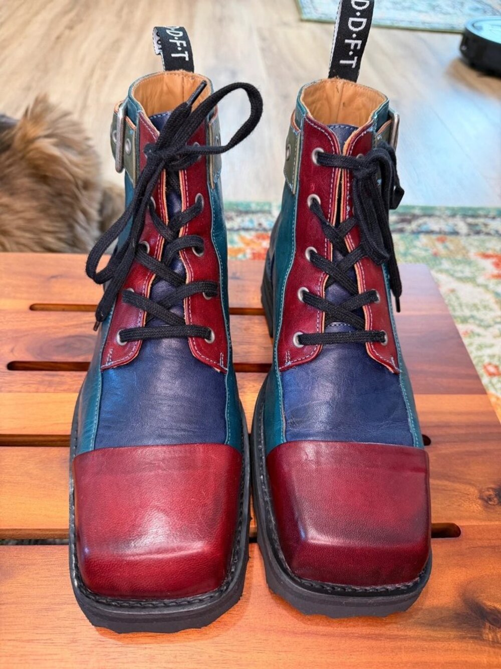 John Fluevog Derby Boots Square Toe M8/W10